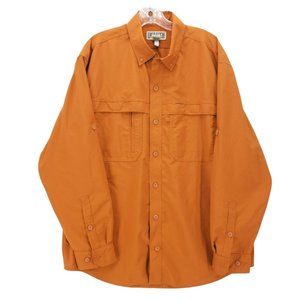 Duluth Trading Breezeshooter Shirt CoolPlus Orange Vented Fishing Size LARGE
